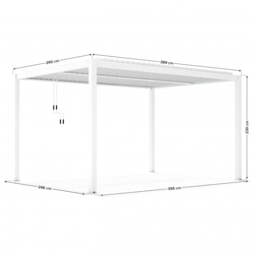 Pergola LUXE 3x4m biała z LED - 2