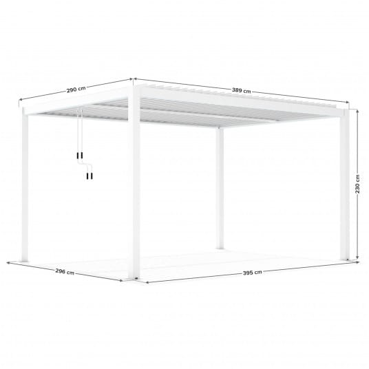 Pergola LUXE 3x4m biała z LED - 2