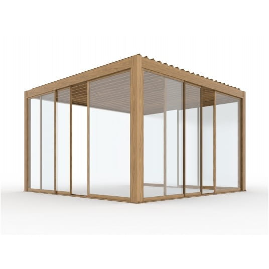 Pergola elektryczna LUXE 4x4m drewno z LED - 8