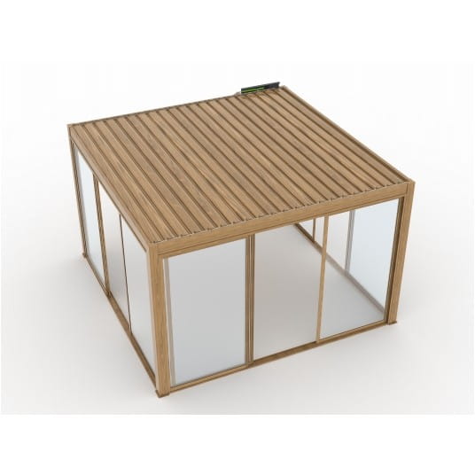 Pergola elektryczna LUXE 4x4m drewno z LED - 10