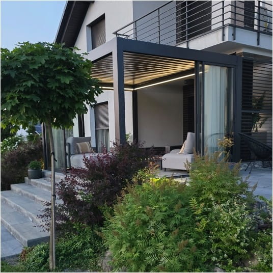 Pergola elektryczna LUXE 4x4m antracyt z LED 2,5M - 9
