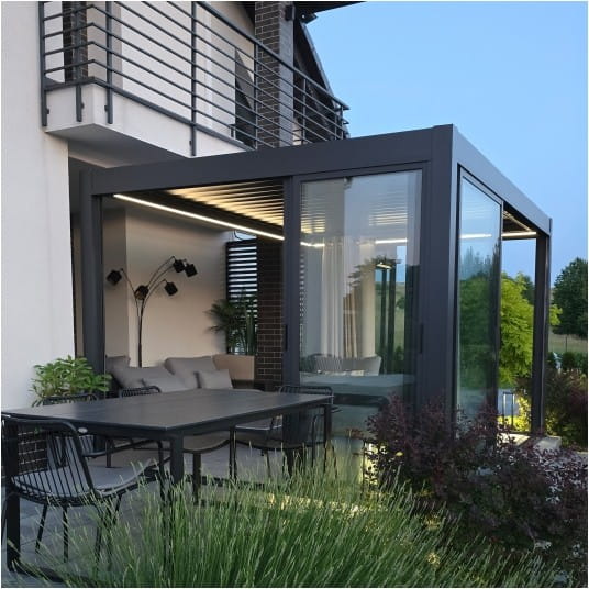 Pergola elektryczna LUXE 4x4m antracyt z LED 2,5M - 10
