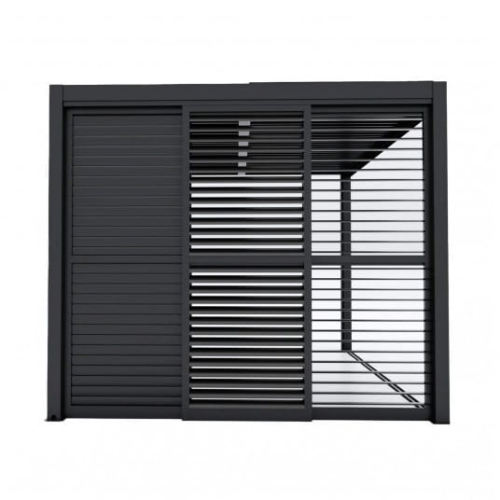 Drzwi przesuwne żaluzjowe R LUXE 270x238 antracyt - 2