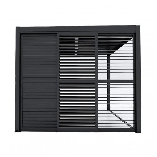 Drzwi przesuwne żaluzjowe R LUXE 370x238 antracyt - 2