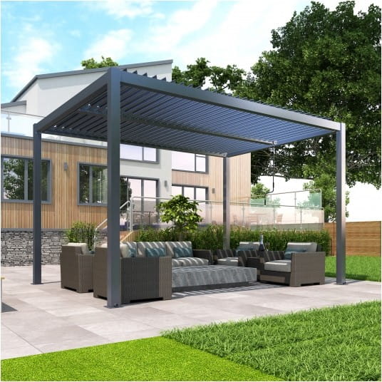 Pergola LUXE 3x4m antracyt z LED - 5