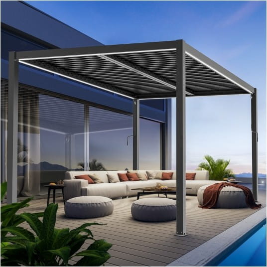 Pergola LUXE 3x4m antracyt z LED - 9